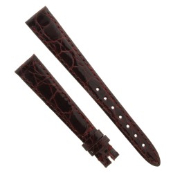 Cinturino Coccodrillo Rosso Bordeaux Lucido 14/10 mm B37B forma classica.