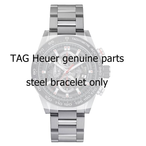 Tag Heuer Bracciale BA0714 acciaio per Carrera cronografo 43 mm ansa 21 mm