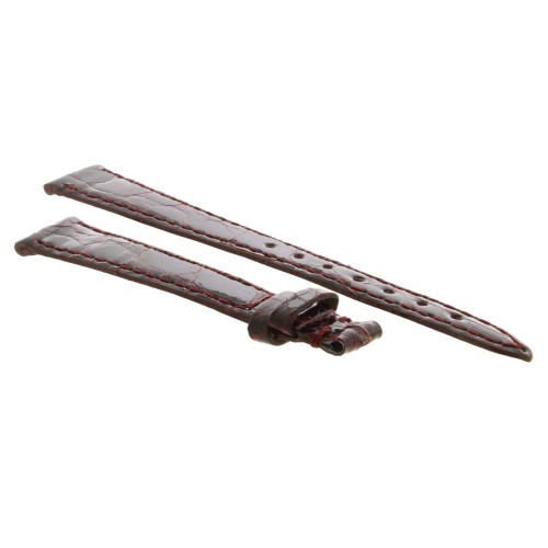 Cinturino Coccodrillo Rosso Bordeaux Lucido 16/14 bombatura 3,5 mm forma classica