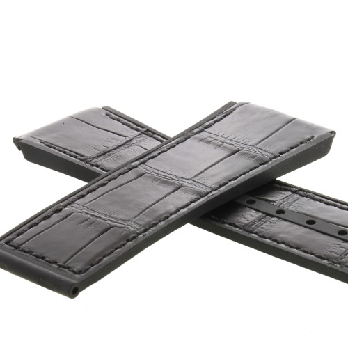 Zenith Cinturino 27.00.2322.582 Alligatore Nero opaco interno caucciù 23/22 mm