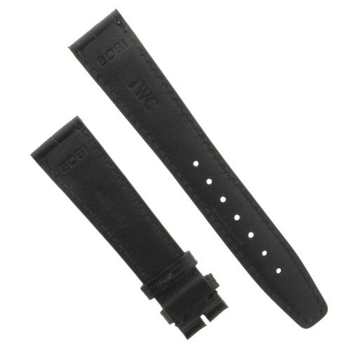 IWC Cinturino Alligatore Nero 19/18 per Mark XV 3253 e simili, per déployante e ardiglione..