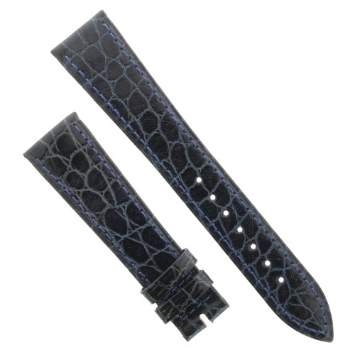 Cinturino Stampa Alligatore Blu Semilucido Piatto 20/16 mm B28B classico.