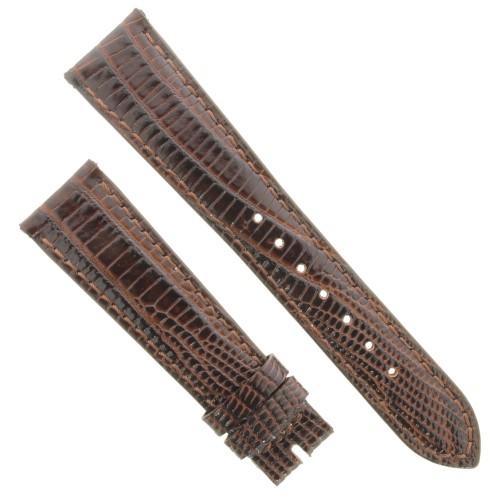 Cinturino Stampa Lucertola Tejus Marrone Testa di Moro Semilucido 20/16 mm B40B classico.
