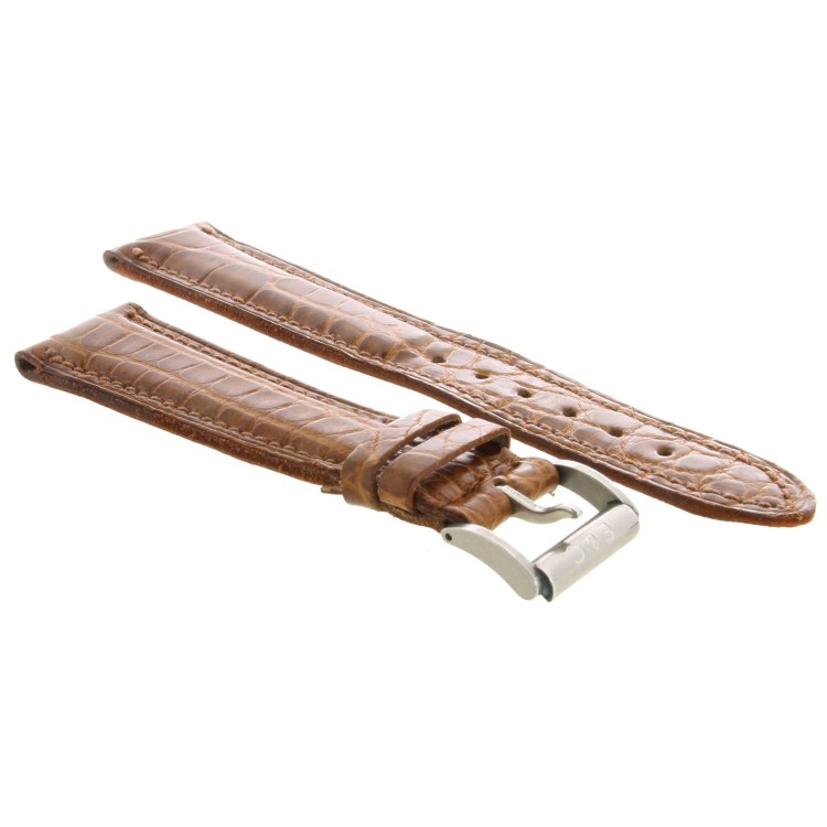 EBERHARD Cinturino per Tazio Nuvolari Coccodrilloo Opaco Marrone 20/18 mm compreso di Fibbia