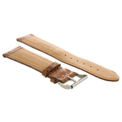 EBERHARD Cinturino per Tazio Nuvolari Coccodrilloo Opaco Marrone 20/18 mm compreso di Fibbia