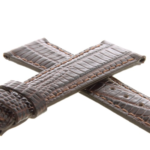 Cinturino Stampa Lucertola Tejus Marrone Testa di Moro Semilucido 20/16 mm B40B classico.