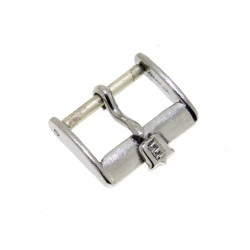 Eberhard Fibbia Vintage ardiglione Acciaio  16 mm emblema applicato.
