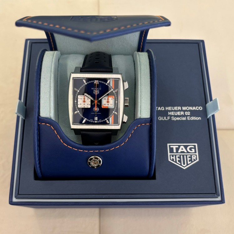 TAG HEUER MONACO CBL2115.FC6494 GULF Special Edition Cronografo Automatico Blu Calibro Heuer 02.
