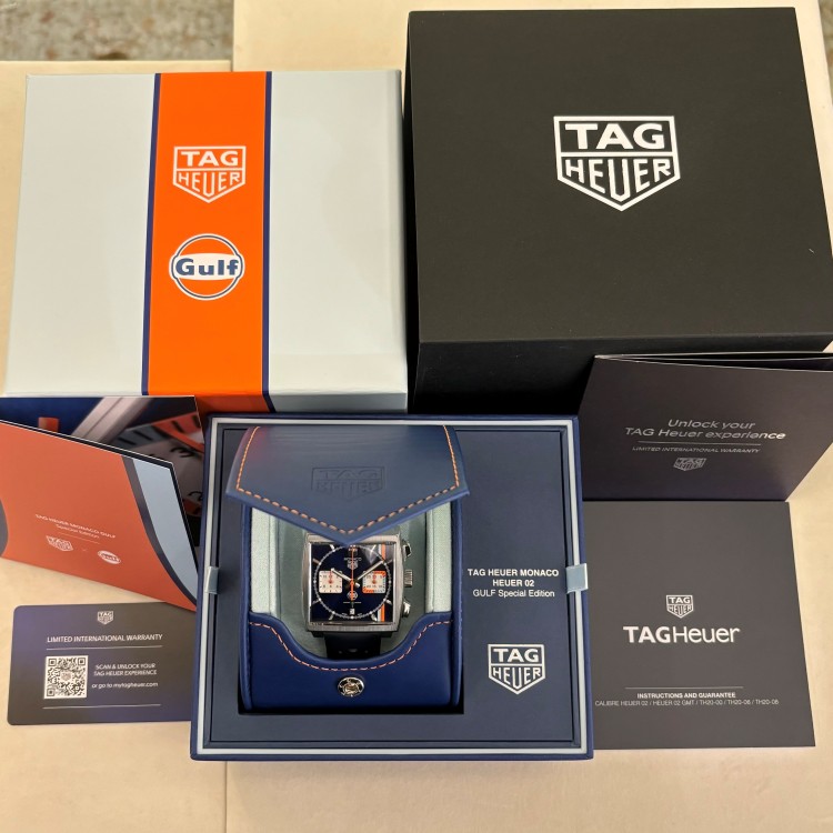 TAG HEUER MONACO CBL2115.FC6494 GULF Special Edition Cronografo Automatico Blu Calibro Heuer 02.