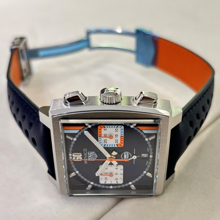 TAG HEUER MONACO CBL2115.FC6494 GULF Special Edition Cronografo Automatico Blu Calibro Heuer 02.