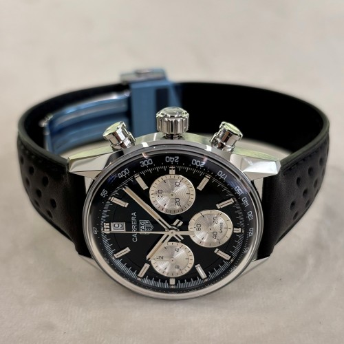 TAG HEUER CARRERA Cronografo CBS2210.FC6534 Nero 39 mm Acciaio. Panda Glassbox