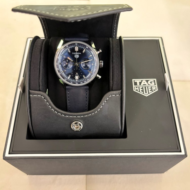 TAG HEUER CARRERA Cronografo CBS2212.FC6535 Blu 39 mm Acciaio.