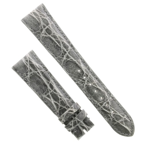 Cinturino Coccodrillo Grigio Lucido 20/16 mm B40B forma classica.
