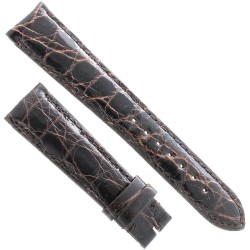 Cinturino Coccodrillo Marrone Moka  Lucido 20/16 forma classica