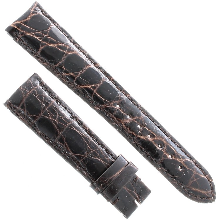 Cinturino Coccodrillo Marrone Moka  Lucido 20/16 forma classica