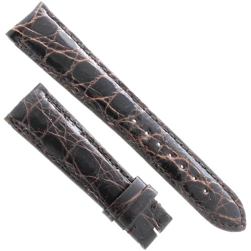 Cinturino Coccodrillo Marrone Moka  Lucido 20/16 forma classica