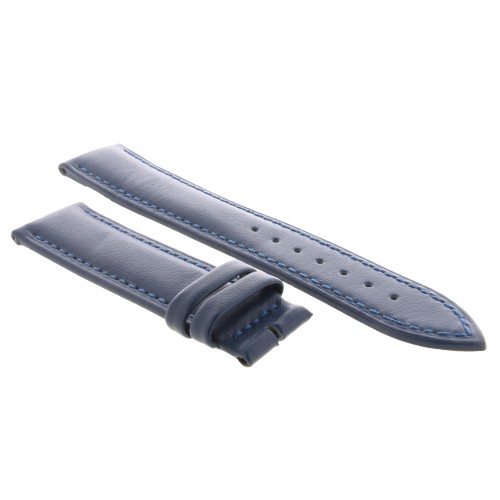 Cinturino Pelle Vari Blu Medio Opaco 20/18 mm B50B fodera Beige classico.