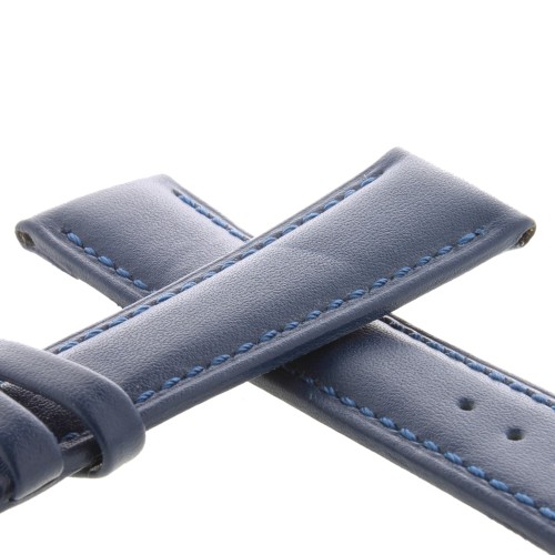 Cinturino Pelle Vari Blu Medio Opaco 20/18 mm B50B fodera Beige classico.