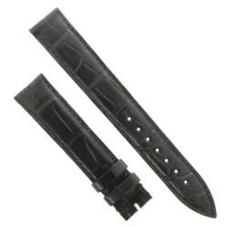 Cinturino Sartoriale Alligatore Nero Opaco 17/16 mm B30B Piatto classico..