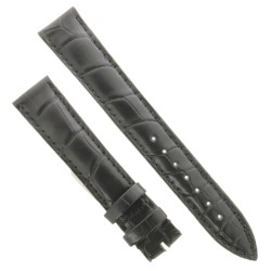 Cinturino Sartoriale Alligatore Nero Opaco 17/16 mm B35B classico..