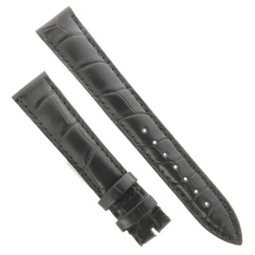 Cinturino Sartoriale Alligatore Nero Opaco 17/16 mm B35B classico..