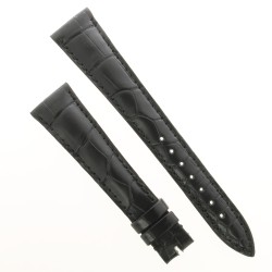 Cinturino Sartoriale Alligatore Nero Opaco 19/14 mm B38B classico..