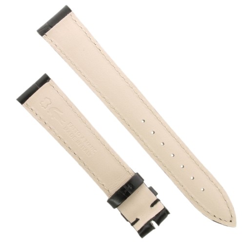 Cinturino Sartoriale Alligatore Nero Opaco 17/16 mm B35B classico..