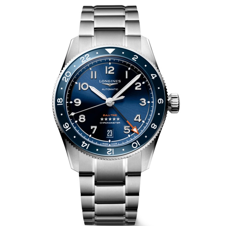 LONGINES SPIRIT Zulu Time L3.812.4.93.6 Acciaio 42 mm Automatico Blu GMT