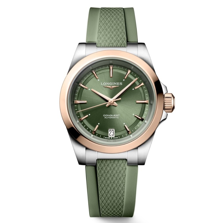 Longines Conquest L3.430.5.02.9 Automatico 34 mm Verde Caucciù