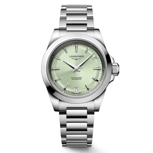 Longines Conquest L3.430.4.02.6 Automatico 34 mm Verde Bracciale Acciaio