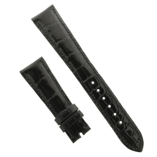 PATEK PHILIPPE cinturino Alligatore Nero Lucido 21/16 mm B35B spezzoni 125/65 mm Spessore 4,2 mm.