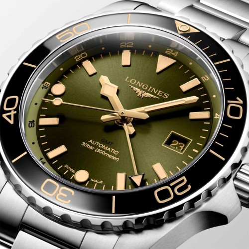 LONGINES Hydroconquest GMT L3.890.4.06.6 Automatico 43 mm Acciaio Verde