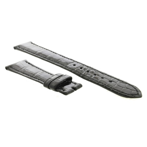 PATEK PHILIPPE cinturino Alligatore Nero Lucido 21/16 mm B35B spezzoni 125/65 mm Spessore 4,2 mm.