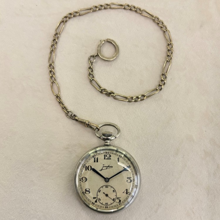 Junghans Meccanico misura 53,4 x 15 mm Arabi doppia cassa con catena metallo USATO.