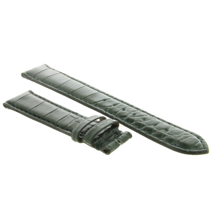 Cinturino Alligatore Verde Scuro Opaco 18/16 B40B forma classica.