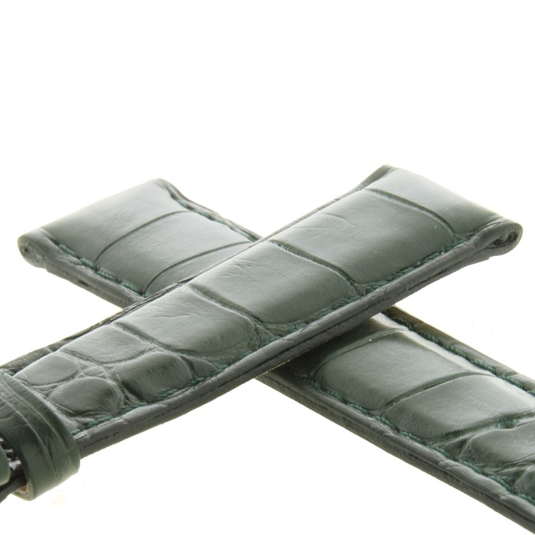Cinturino Alligatore Verde Scuro Opaco 18/16 B40B forma classica.