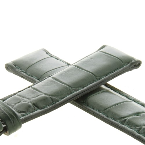 Cinturino Alligatore Verde Scuro Opaco 18/16 B40B forma classica.