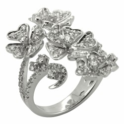 Anello Fiore Diamanti ct 1,30 Oro 18 kt 2