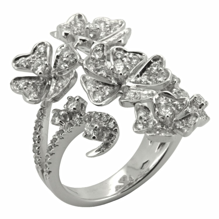 Anello Fiore Diamanti ct 1,30 Oro 18 kt