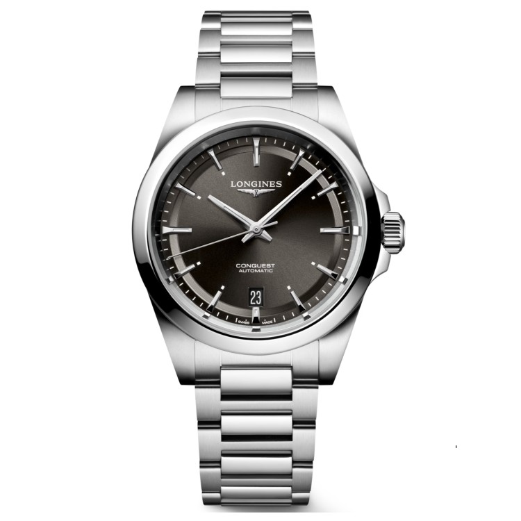 LONGINES CONQUEST L3.720.4.52.6 Automatico 38 mm Nero Bracciale Acciaio