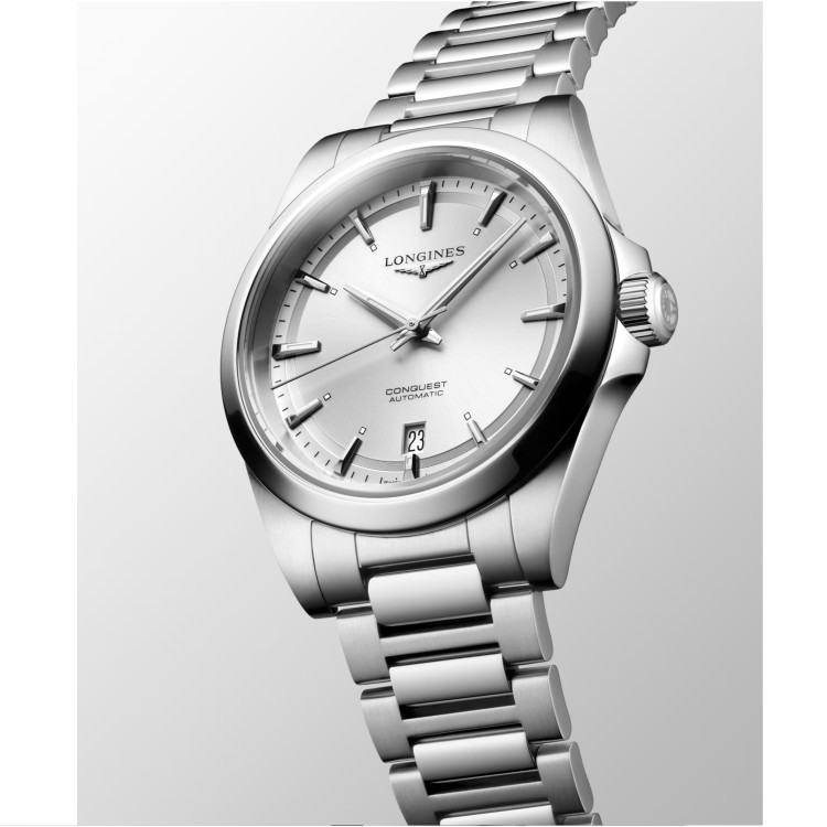 LONGINES CONQUEST L3.720.4.72.6 misura 38 mm Automatico Argentè