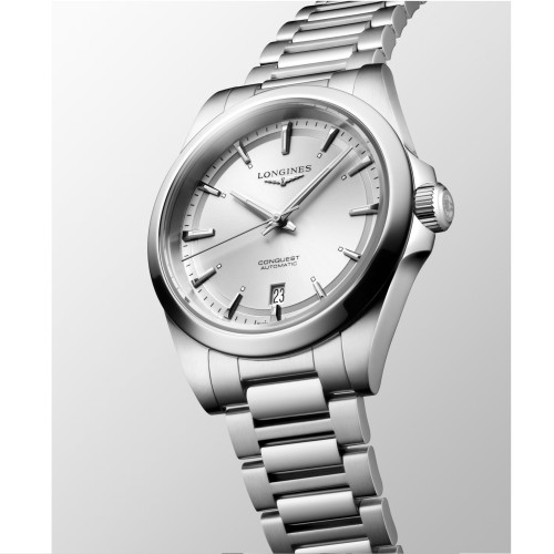 LONGINES CONQUEST L3.720.4.72.6 misura 38 mm Automatico Argentè
