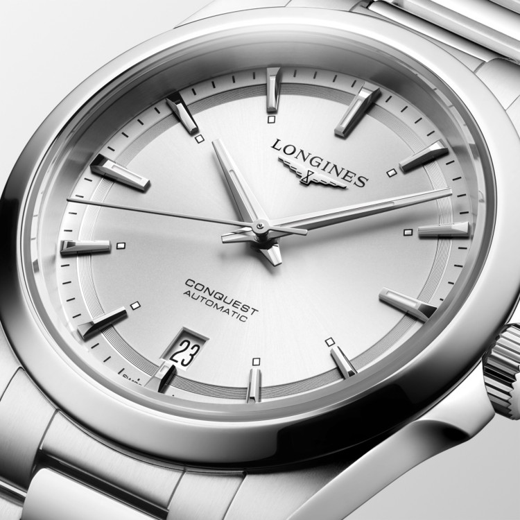 LONGINES CONQUEST L3.720.4.72.6 misura 38 mm Automatico Argentè