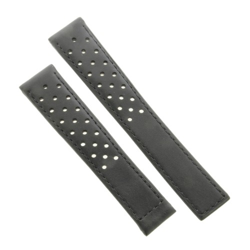 Tag Heuer Cinturino Carrera Pelle Nero Forato 18/16 mm Twin time WV2112.
