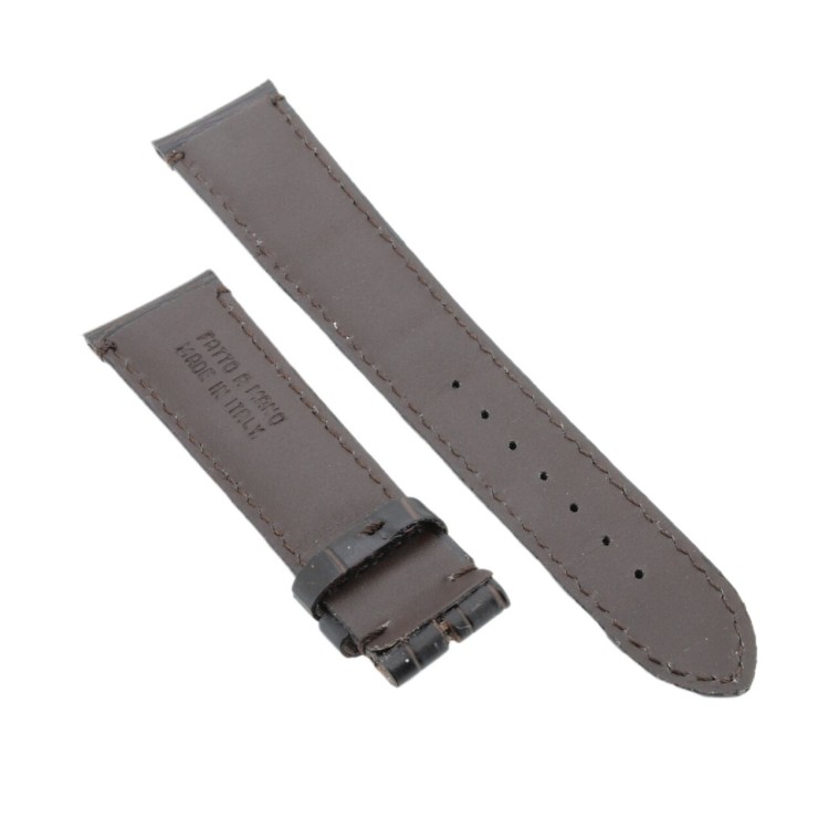 Cinturino Sartoriale Stampa Alligatore Marrone Opaco 21/18 mm B4N