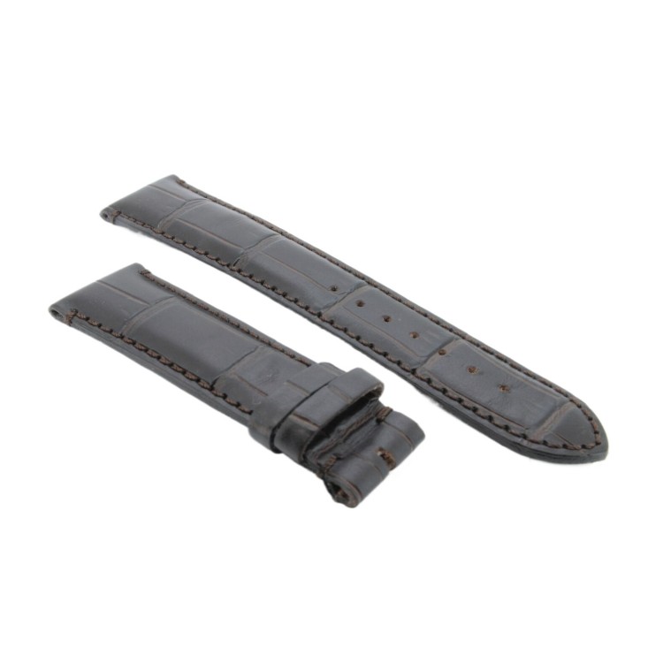 Cinturino Sartoriale Stampa Alligatore Marrone Opaco 21/18 mm B4N