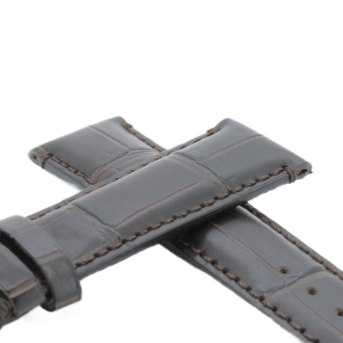 Cinturino Sartoriale Stampa Alligatore Marrone Opaco 21/18 mm B4N