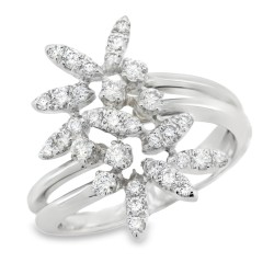 Anello FANTASIA Diamanti ct 0,63 EF VVS in Oro Bianco 18 kt 6,16 gr