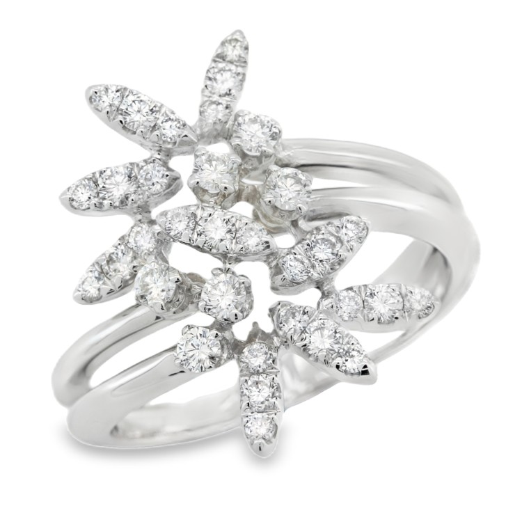 Anello Fantasia Diamanti ct 0,63 Oro 18 kt