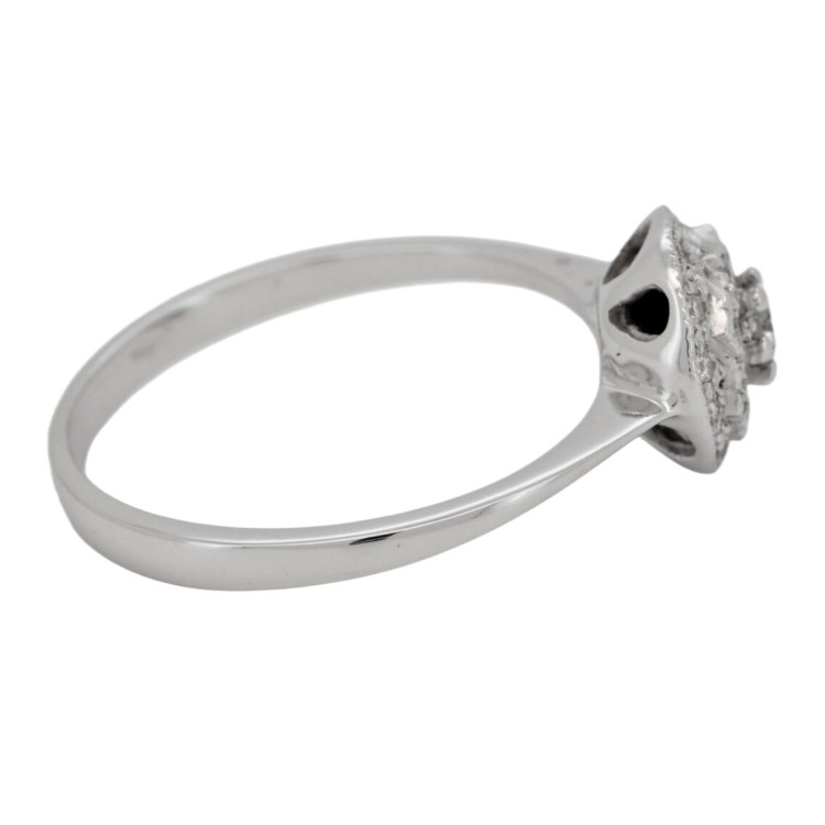 Anello Diamanti Rotondo Doppio Giro di Diamanti taglio a Brillante ct 0,14 F VS c Oro Bianco 18 kt 1,96 gr